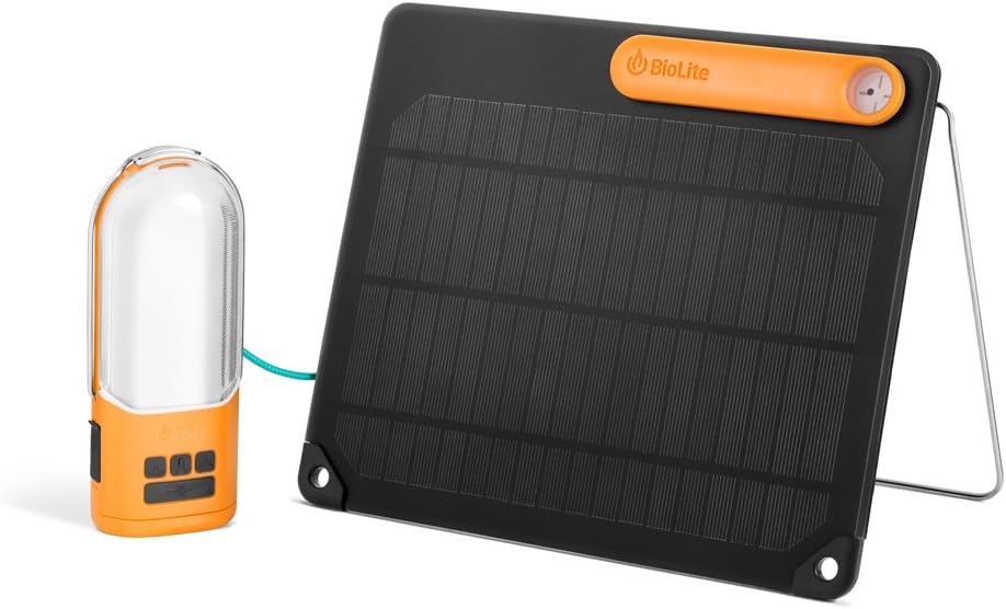 BioLite PowerLight SolarPanel5 Kit with 5 Watt USB Output, and PowerLight Torch/Lantern/Powerbank, for On-Demand Light and Energy, 0.26 x 10.1 x 8.2 Inch Panel, Black/Yellow (SXA1001)