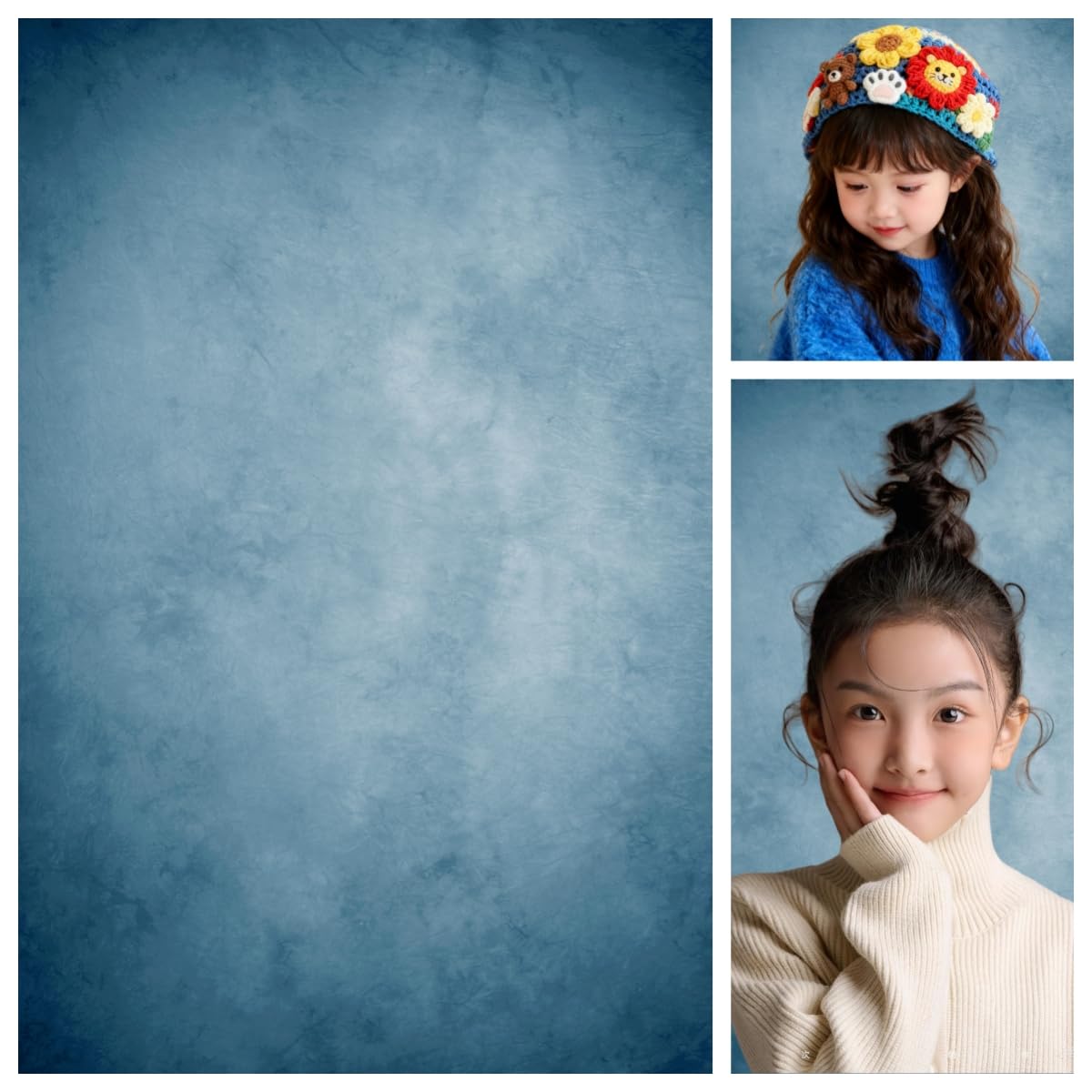 WaW 1.5x2.2m Photo Studio Background Abstract Texture Blue Backdrop Photography Fabric Photoshoot Backdrop for Newborn Baby Children Portrait