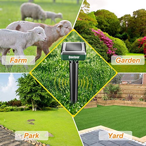 Petoor Pack of 4 Solar Mole Repellent Sonic Gopher Repellent Vole