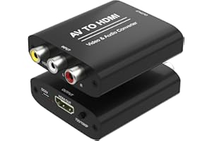 AV to HDMI Converter, RCA to HDMI Converter, 1080P RCA Composite CVBS Audio Video Adapter Supports PAL/NTSC, Red White Yellow