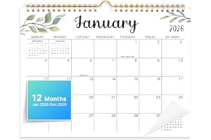 Comix 2026 Wall Calendar 11x8.5 Inch -12 Month Jan to Dec 2026, Calendar Monthly Planner with Large Writing Blocks, Thick 120GSM Paper for Home & Office Planning