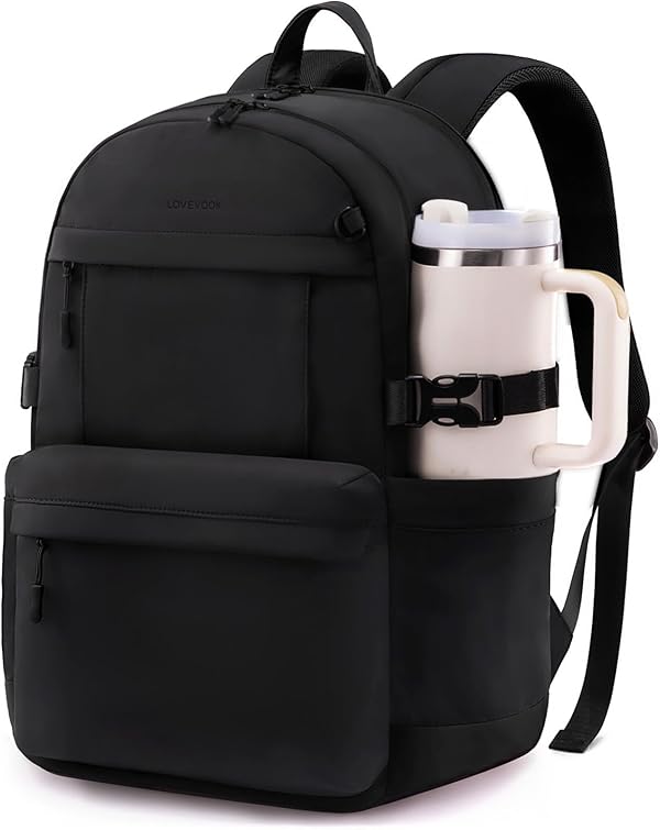 LOVEVOOK Rucksack Damen, 15,6 Zoll Laptop Schulrucksack Teenager mit großem Fach für Trinkflaschen, Tagesrucksack Arbeitsrucksack Elegant, Leichte Schultasche Travel Backpack Women für Reise Uni Work
