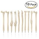 Tinksky Novely Bone Design Ballpiont Pens with Black Ink for Artist, School, Office, Birthday Gift for your lovely son or daughter, style in random, Pack of 10