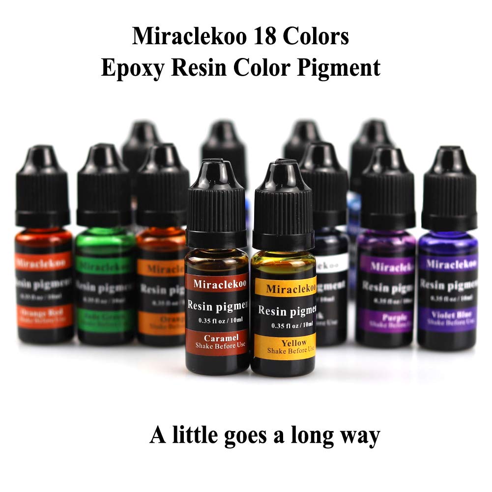 18 Colors Epoxy Resin Color Dye Colorant Liquid Epoxy Resin Pigment,10ml Each,Translucent