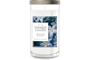 Yankee Candle Medium Pillar Scented Candle with up to 115 Hour Burn Time, Premium Plant Wax Blend for Consistent Burn, 14.25 oz Pillar Candle with Room Filling Fragrance, Midnight Jasmine