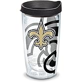 Tervis Made in USA Double Walled NFL New Orleans Saints Insulated Tumbler Cup Keeps Drinks Cold & Hot, 16oz, Genuine