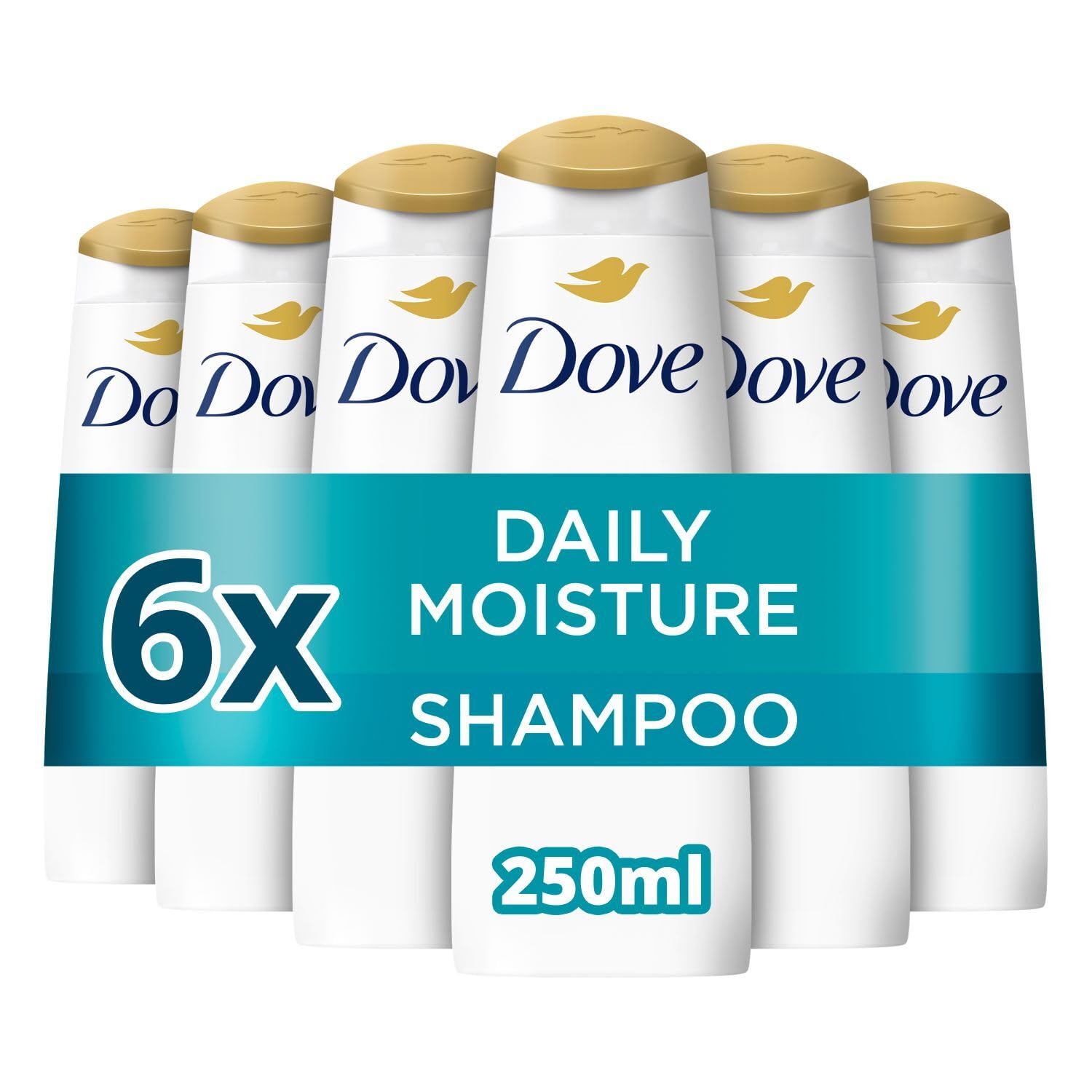 Dove Nutritive Solutions Daily Moisture Shampoo nourishes for smooth hair that's up to 10x more resilient to daily damage* for dry hair 6x 250 ml