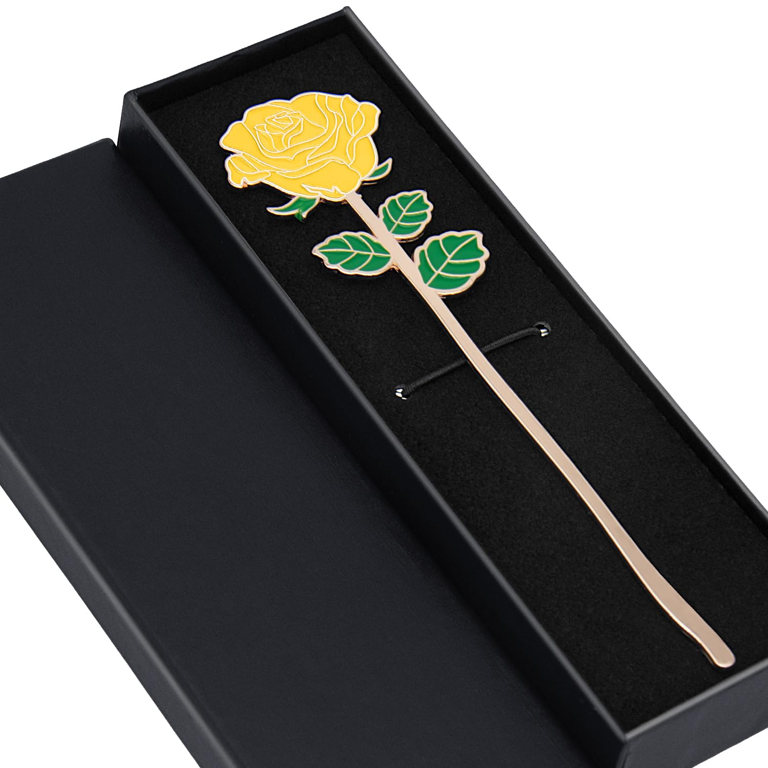 SELBATON Metal Yellow Rose Bookmark Gift, Bookmarks for Women, Mother's Day, Graduation, Teacher's Day, Thanksgiving, Cute Bookmarks Gift, Book Lovers