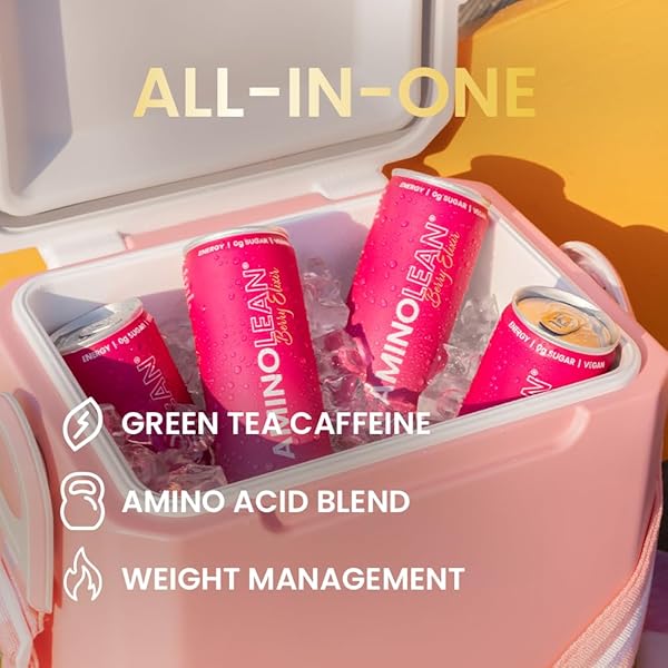 RSP NUTRITION AMINOLEAN ENERGY DRINK – SUGAR FREE AMINO ENERGY WITH NO JITTERS, TINGLES, OR CRASH, VEGAN AMINO ACIDS, BERRY ELIXIR, 12 PACK