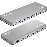 Plugable USB C Laptop Docking Station, Dual Monitor 4K 60Hz for Apple Mac M1/M2/M3/M4/M5, 2X HDMI or DisplayPort for MacBook,