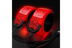 Todoxi 2 Pack LED Armband Rechargeable, Running Lights for Runners, Running Lights, Reflective Running Gear Light Up Armband High Visibility LED Wristband Lights for Running Walking