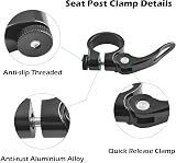 YHT Aluminum Alloy Seatpost Clamp Quick Release 31.8mm Black view 4