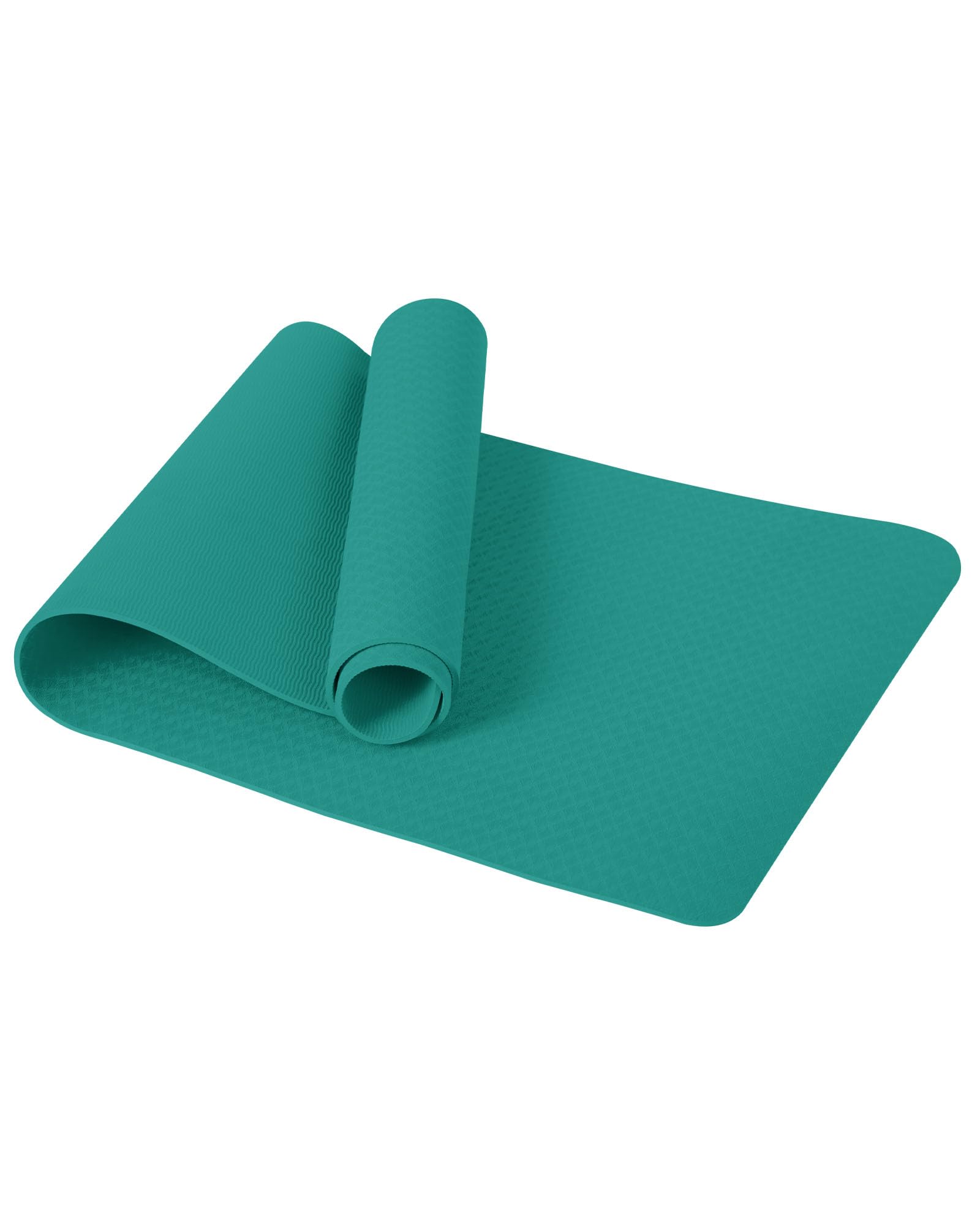 Good Nite Yoga Mat TPE Non-Slip Exercise Fitness Pilates Gymnastics Training Sport Mat Turn Mats Floor Gym with Carry Strap 183 x 61 x 0.6 cm (Turquoise)