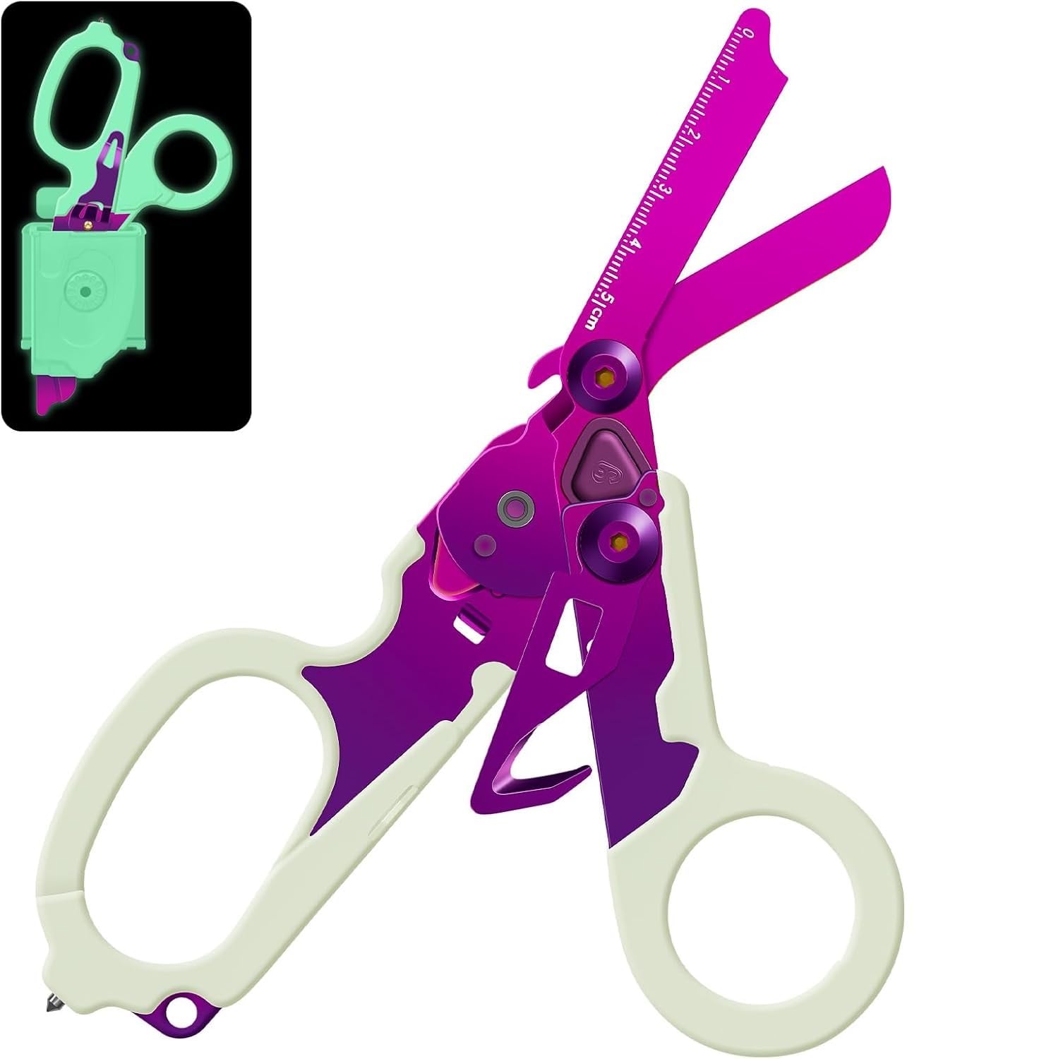 Raptor All-in-One Tactical First Aid Shears - Medical Scissors, Ring Cutter, Glass Breaker - Luminous Purple — image 1