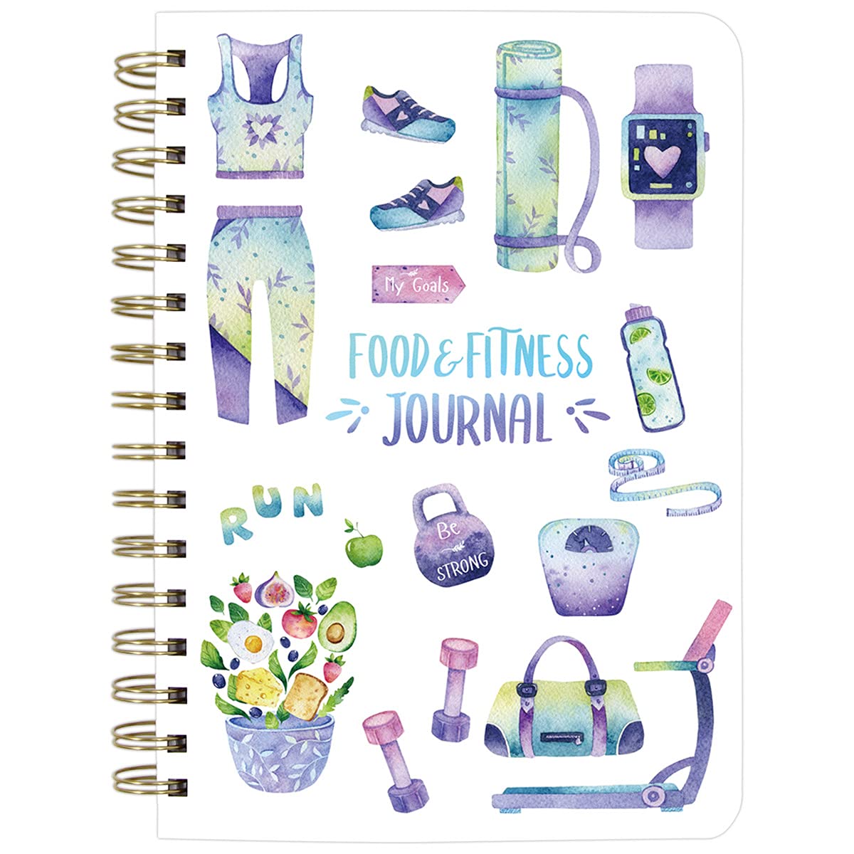 Photo 1 of Ceiba Tree Food and Fitness Meal Workout Journal Diary Wellness Log Notebook Planner Weight Loss Diet Exercise Training Health Tracker 6.1x 8.5 inch Hard Cover