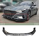 Syon Auto, FITS 2021+ HYUNDAI ELANTRA GLOSSY BLACK PERFORMANCE STYLE 3 PCS FRONT BUMPER LIP