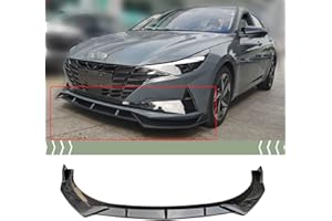 Syon Auto, FITS 2021+ HYUNDAI ELANTRA GLOSSY BLACK PERFORMANCE STYLE 3 PCS FRONT BUMPER LIP