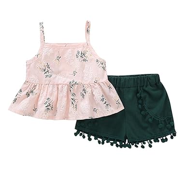 Amazon Co Jp Yeach 子供服 女の子80 120 0 3歳 赤ちゃん 花 印刷 ハ