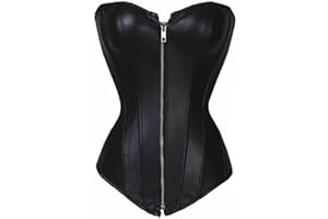 Bslingerie® Womens Faux Leather Waist Cincher Underbust Boned Corset