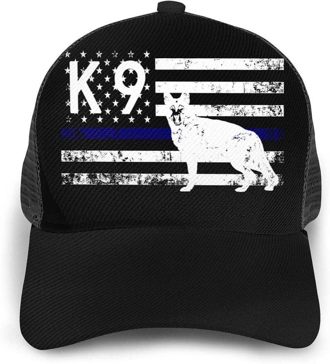 KKDFSGWYWGBQMPJ Thin Blue Line K9 Police Officer Adjustable Baseball