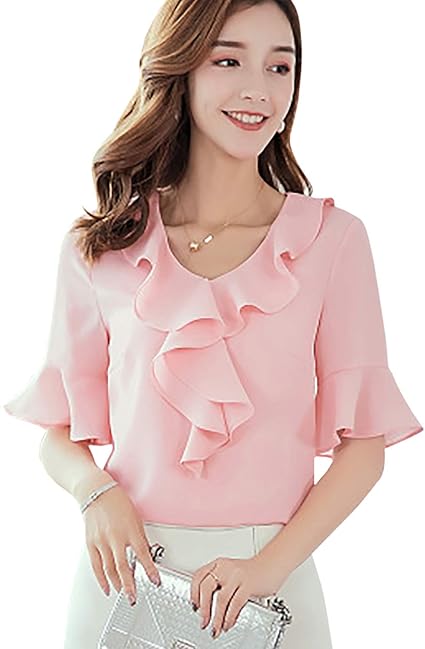 ruffle chest blouse