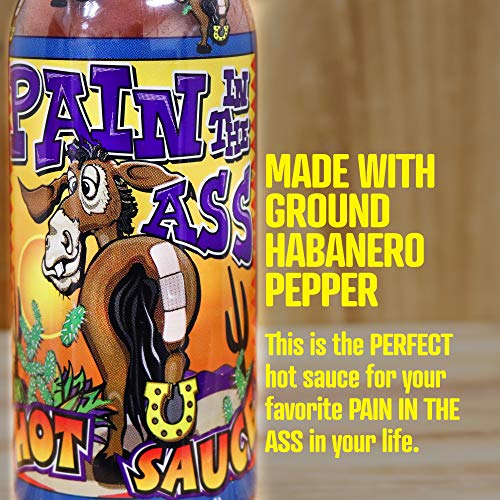 ASS KICKIN' The Ass Family Hot Sauce Gourmet Gift Set - 5oz. 4 Pack - Try if you dare! - Perfect Ultimate Gourmet Gift for the Hot Sauce Fan