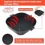 BYKITCHEN 3 Pack Silicone Air Fryer Liners, Square 7-9 Inch Fits Ninja COSORI view 4