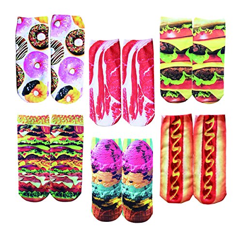 Zmart women s cotton ankle socks 3d multi pattern print…