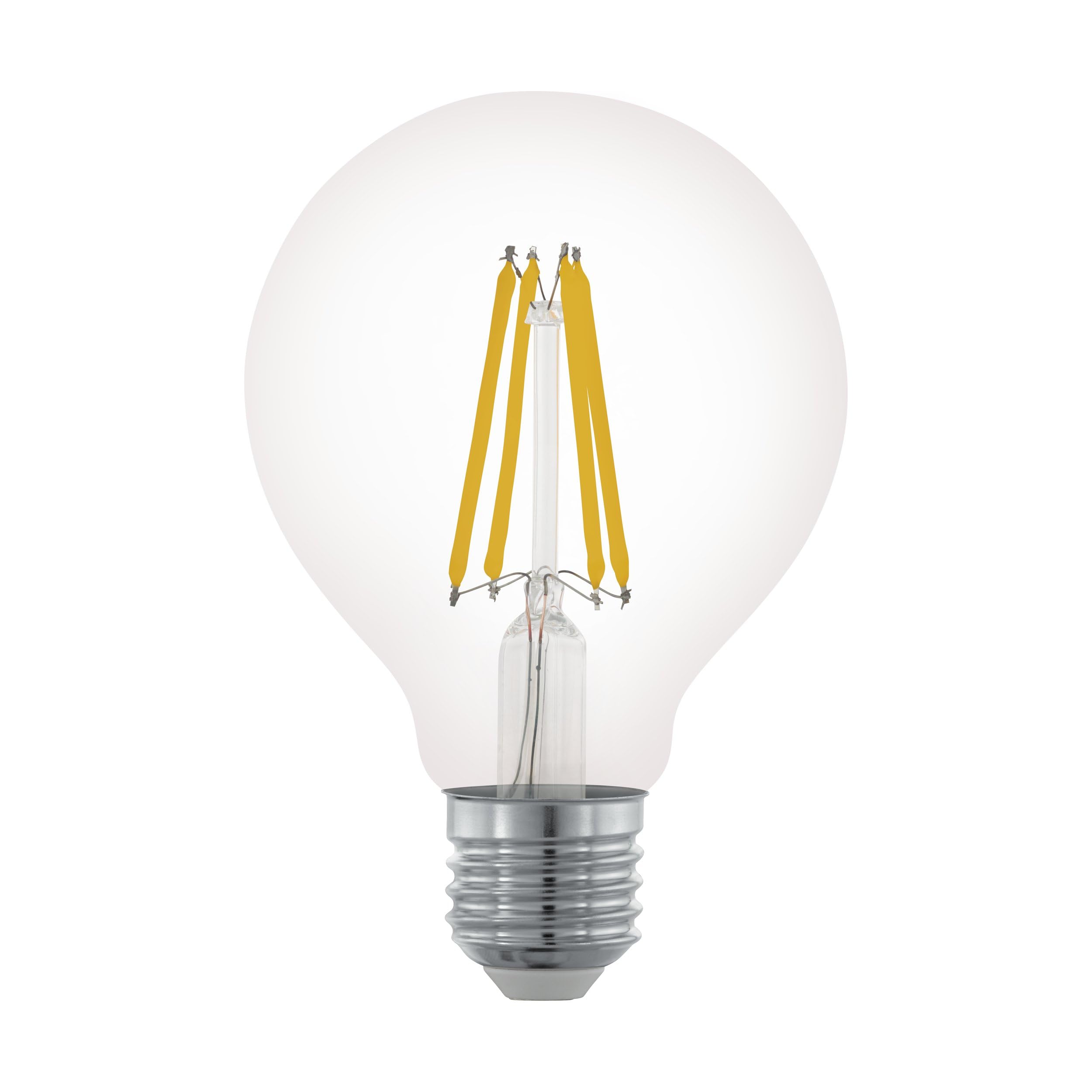 Eglo LED Filament Light Bulb, dimmable E27 Globe for Retro Lighting, 7.5 watt (Equivalent to 60 watt), 806 Lumen, Warm White Glow, 2700 Kelvin, G80 Edison lamp, Ø 3.1"