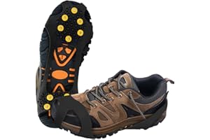 MILALOKO Ice Grips, Ice & Snow Grips Cleat Over Shoe/Pro Winter Ice Grips for Shoes and Boots - 10 Traction Cleats for Snow and Ice