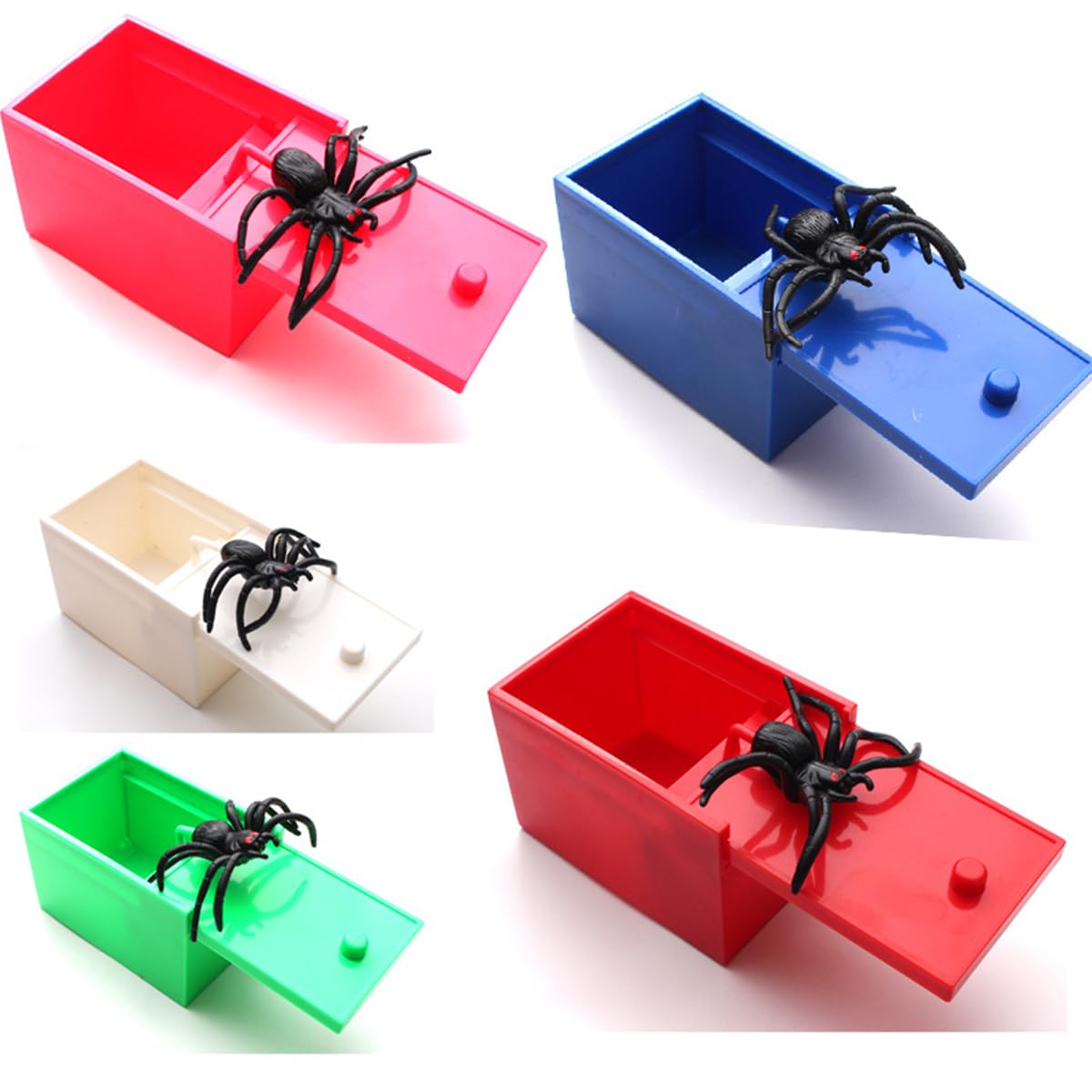 Photo 1 of ILOKEY 2024 New Upgraded Spoofing Prank Toy Spider Spooks a Plastic Box ,Plastic Spider Box,Spider Money Surprise in a Box,Pranks Stuff Toys?1 Random Color?