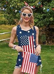 For G and PL 4th of July Womens American Flag Red