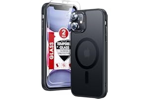 LeYi for iPhone-11 Phone Case with Screen Protector X2 + Camera Cover X2, Compatible with MagSafe Magnetic Funda para i Phone 11case Military Grade Protective Women Men Cases ipone 11, Black