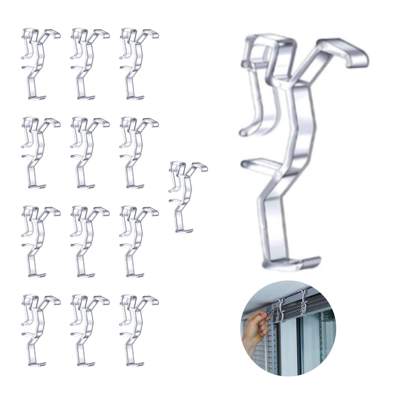 15 Pcs Valance Clips Window Blinds Hidden Clips Plastic Hidden Retainers for Horizontal Wood and Faux Wood Blinds