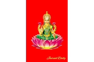 Journal Daily: Goddess Of Fortune, Wealth & Prosperity Lakshmi Notebook, Mandala Backcover, Lined Blank Journal, 6 x 9, 120 White Color Pages, Matte Finish Cover.