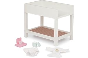 LullaBaby – Changing Station – 2 Diapers with Mini Plushies & Pretend Care Items – Baby Doll Accessories – Pretend Play 2+ Years