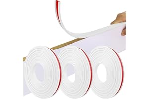 STANCE TUNING USA U-Shape Edge Banding, 16.4ft Self Adhesive Furniture Edge Protector, Countertop Edge Trim and Collapsible Edge Guards for Countertop Table Cabinets Shelves Restoration （0.47",White)