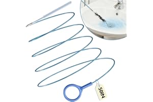 CYCLOONG 4 Pack Snake Drain Hair Removal Tool, Reusable Drain Snake Hair Drain Clog Remover Tool, 50 Inch Anti-break Steel Shower Drain Snake for Bathtub, Bathroom Sink Drain Unclog