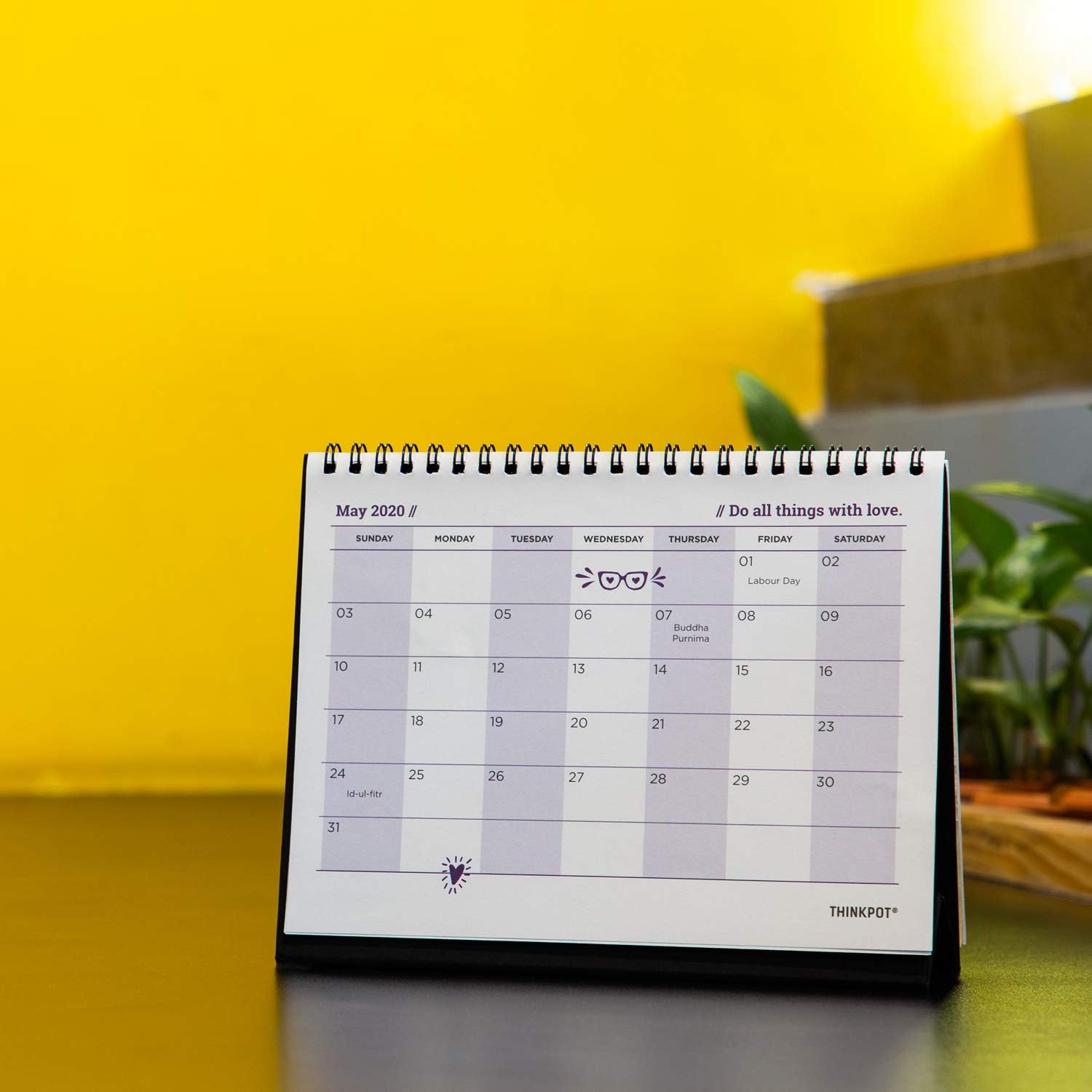 THINKPOT 2020 Holiday Planner Desk Calendar Organiser - 8" X 6"