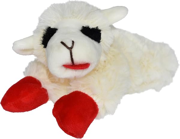 Multipet Lamb Chop Dog Plush Toy - Squeaky Toy for All Dogs - Extra Soft Plush - Stuffed Animal Dog Toy for Cuddling & Playin