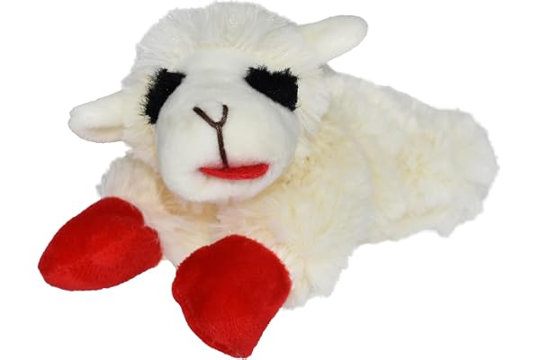 MULTIPET MU48371 International 843140 Lambchop Plush Squeak Toy Mini for Pets, 6-Inch, White
