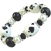 fiona Casino Playing Poker Card Glass Beaded Bracelet, Gift For Women, 1 pc