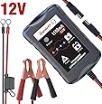LST 12Vバッテリー充電器 バッテリーチャージャー メンテナンス充電器 トリクルチャージ 3-30Ah用 全自動4ステージ充電 LEDランプ 逆接続＆ショート＆過電圧＆過電流保護 (1.1A)
