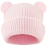 MniJiza Bear Baby Beanie Knitted Baby Winter Hat Infant Toddler Boys Girls Beanie with Cotton Lining
