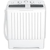 COSTWAY Portable Washing Machine, Twin Tub 20 Lbs Capacity, Washer(12 Lbs) and Spinner(8 Lbs), Durable Design, Timer Control,
