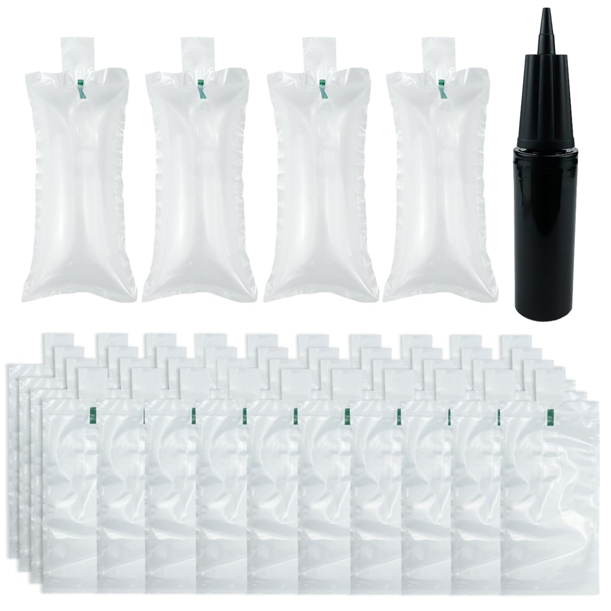ZJIVQO 50 PCS Clear Polyethylene Air Cushion Bags with Pump, 19.5x10cm/7.67x3.93 Inches