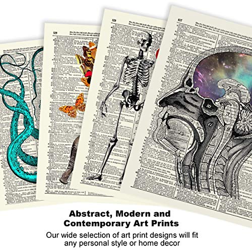 Blue Octopus Upcycled Vintage Dictionary Art Print 8x10