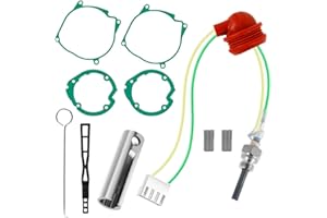 ZEEKEE 10pcs 12V 2KW 5KW 8KW Glow Plug Repair Kit for Chinese Diesel Parking Heater Gaskets Ceramic Glow Plug Heater Repair Parts, Glow Ignition Plug Service Accessories with Filter for Vevor Car Truck Boat