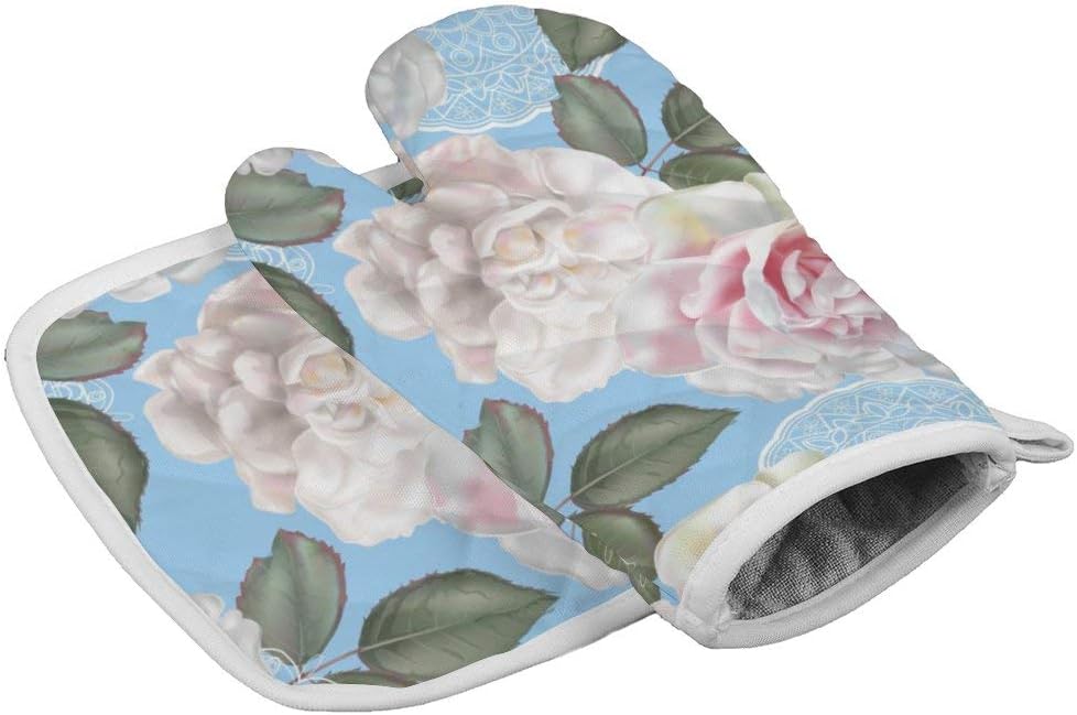 Best Matching Oven Mitts In Rose Pattern