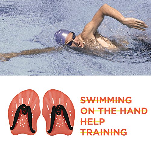 image for Tearcam Swimming Hand Paddles, Professional Swim Training Contour Webb